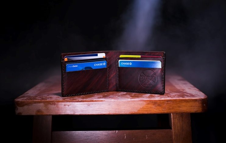 A wallet with credit cards