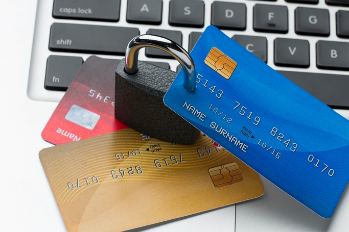 A lock around a credit card